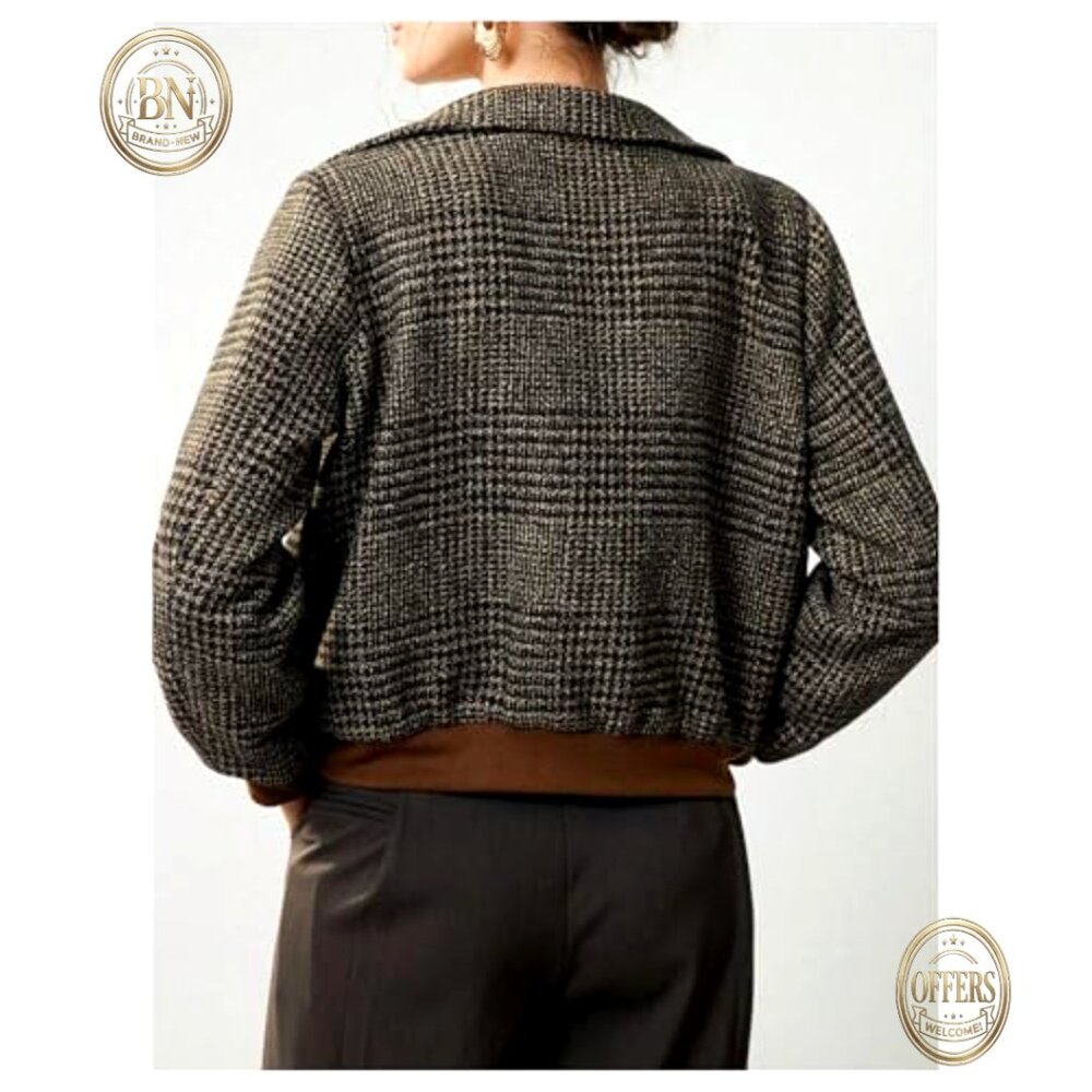 Polyester Blazer Plaid Button Down Jacket Busines… - image 3